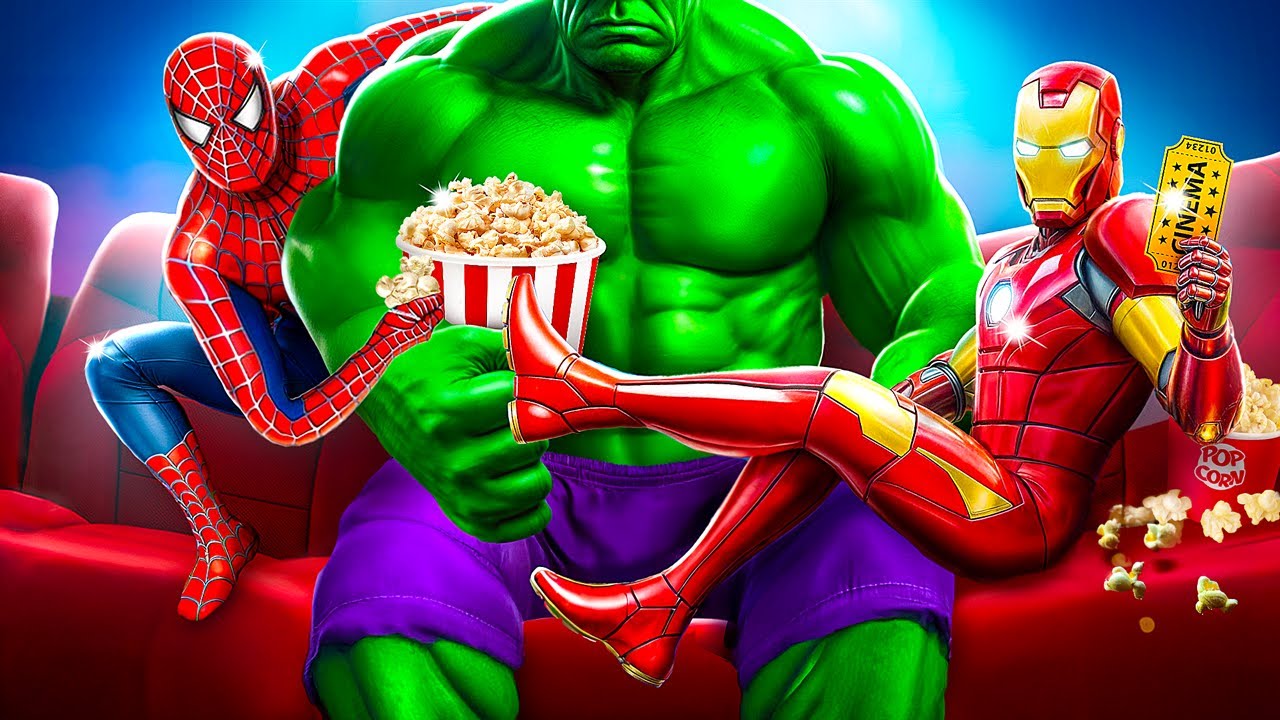 Nep-superhelden versus echte superhelden! Gemakkelijk dingen meesmokkelen in de bioscoop challenge!