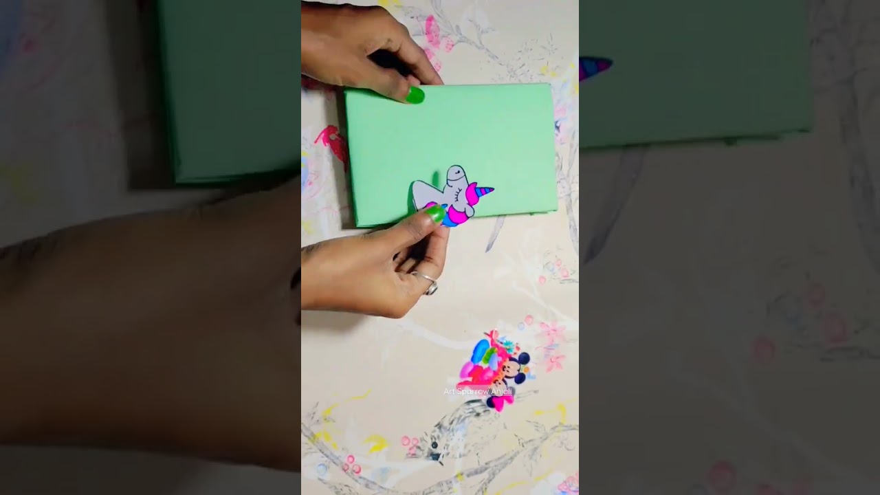 Unicorn Book Cover DIY 😍 🦄 || Easy Book Cover DIY #unicorndrawing #bookcover #craft