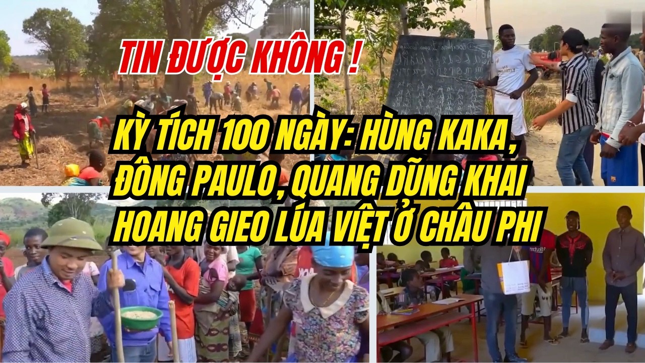 Tin Được Không! 100 Ngày Hùng KaKa, Đông Paulo, Quang Dũng Khai Hoang Gieo Lúa Việt Ở Châu Phi