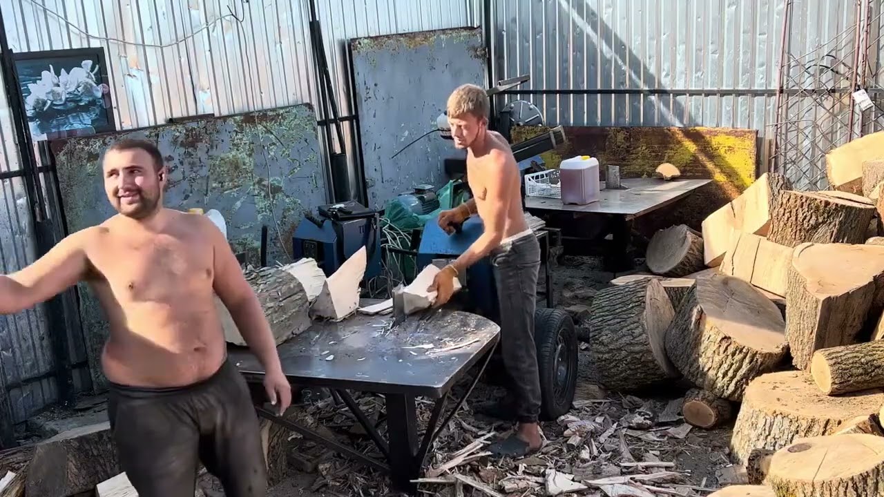 Massive Oak Logs vs Powerful Wood Splitter