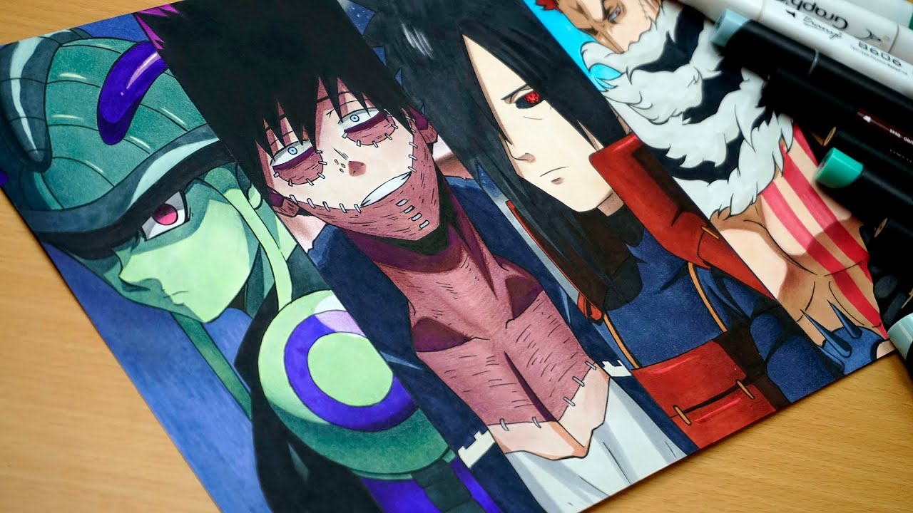 Drawing My Favorite Villains (Meruem, Dabi, Madara, Katakuri)