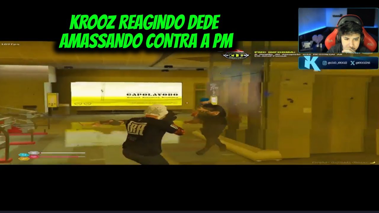 KROOZ REAGINDO DEDE AMASSANDO CONTRA A PM