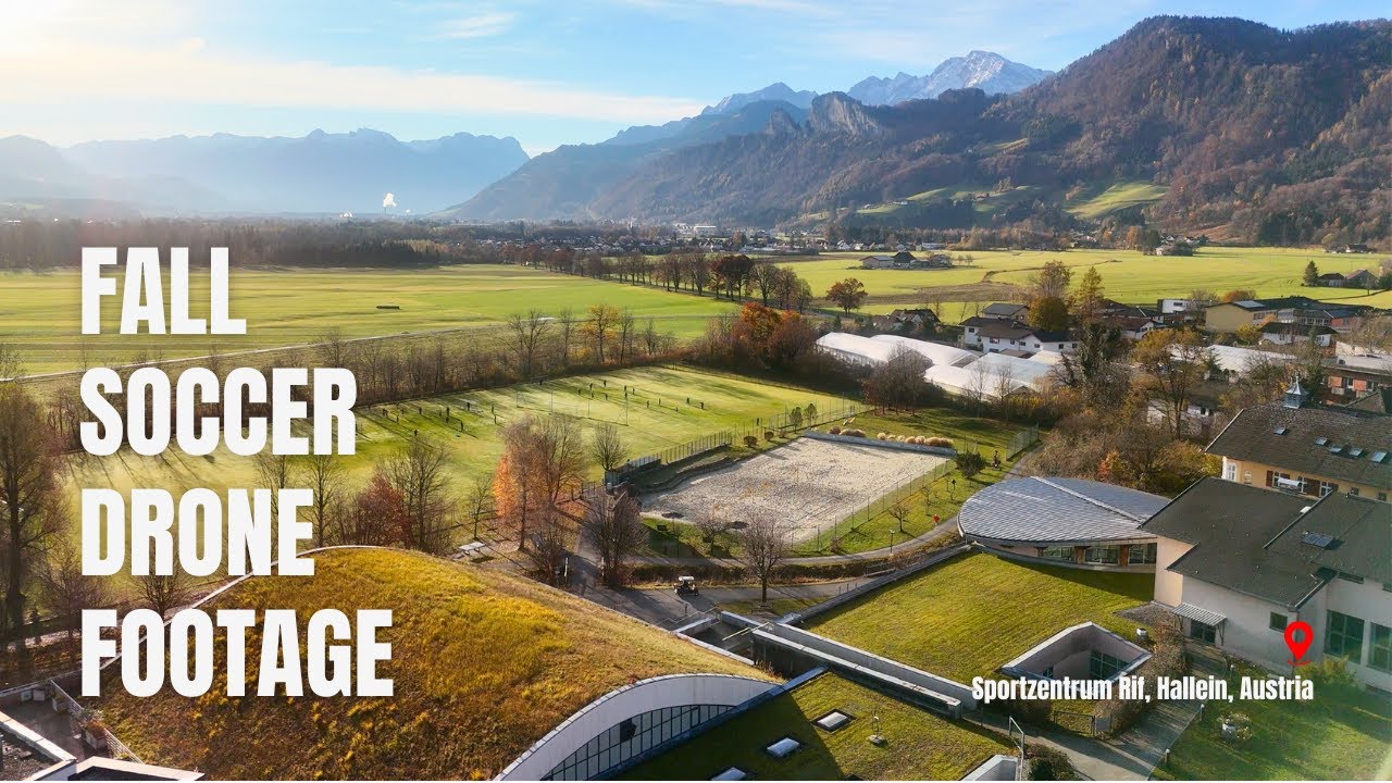 Beautiful Drone Footage of the Soccer With Alpine Backdrop