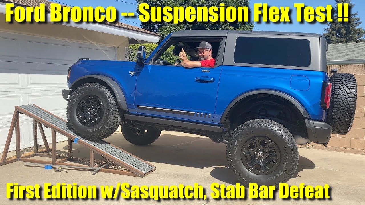 Тест на гибкость подвески Ford Bronco 2021 2-дверного автомобиля: 35-дюймовые шины Sasquatch и от...
