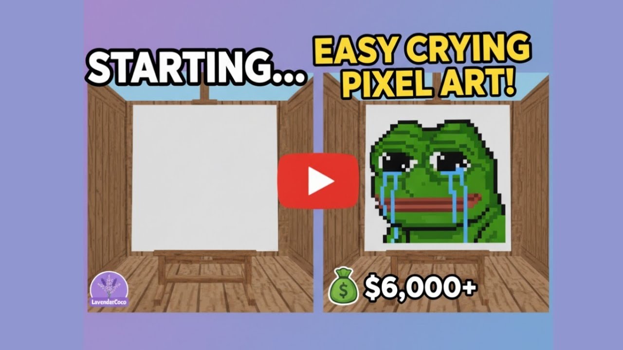 How to Draw a Crying Frog Meme on Starving Artist * Pixel Art Tutorial* 🐸 