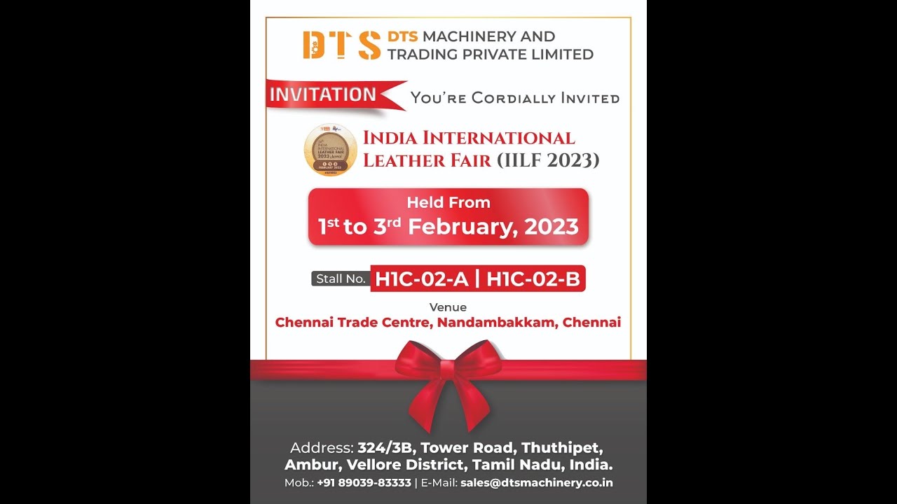 【India International Leather Fair 2023】DTS Machinery | DTS