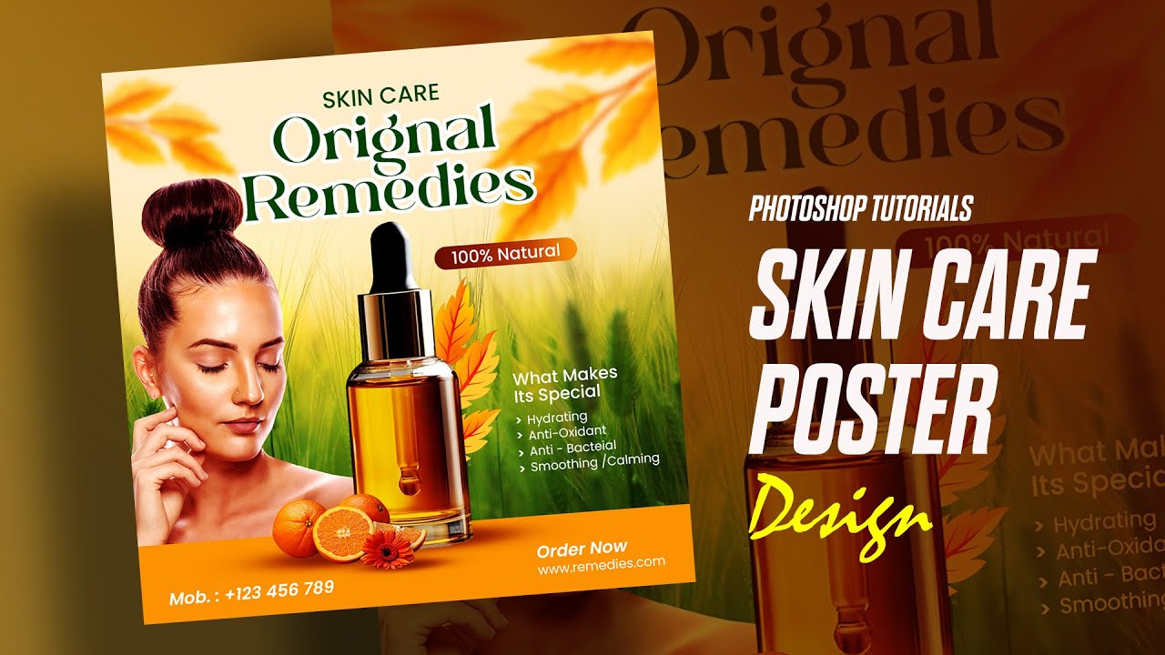 Create Skin Care Social Media Post Design for Beginners | Photoshop