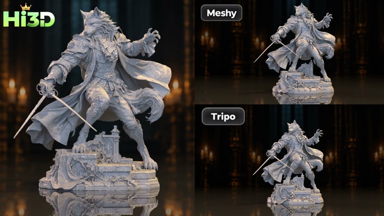 How Far Has AI 3D Come? 🤯We tested Tripo, Meshy and Hi3DV3.0 with the exact same input.#meshy6