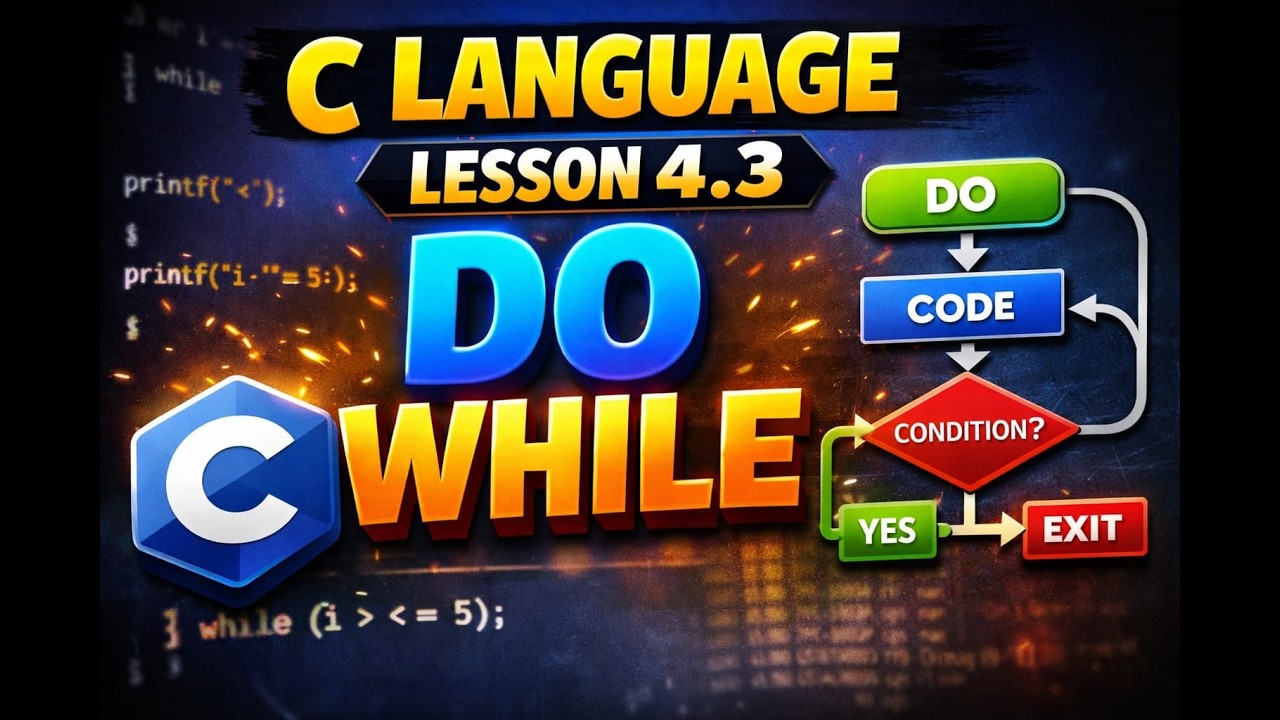 C Language Lesson 4.3 | Do While Loop in C with Examples | Beginners Tutorial