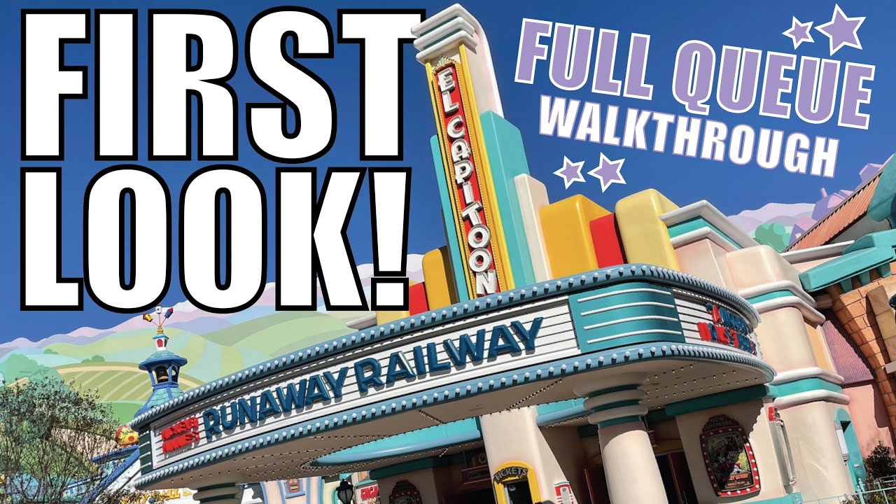 FULL Queue Walkthrough - Mickey & Minnie&rsquo;s Runaway Railway | Disneyland Resort