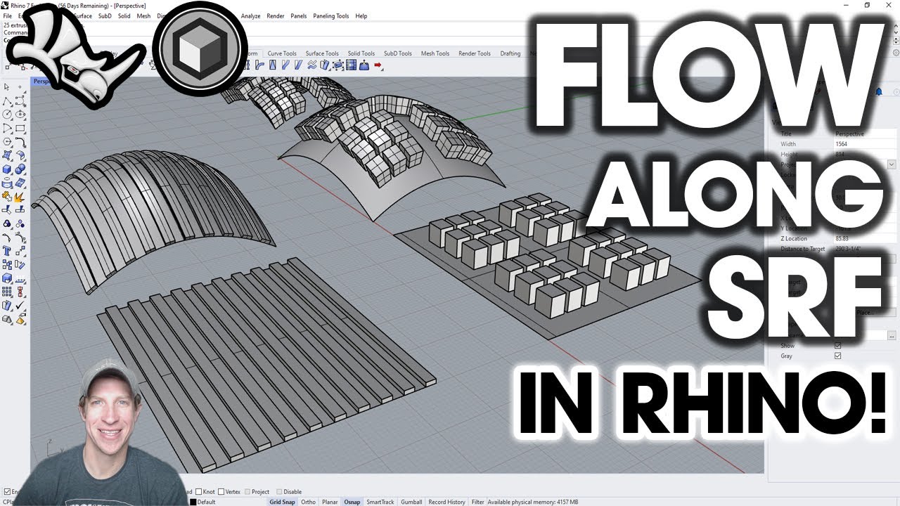 Bend Objects ALONG SURFACES in Rhino with FlowAlongSrf! (Easy Tutorial)