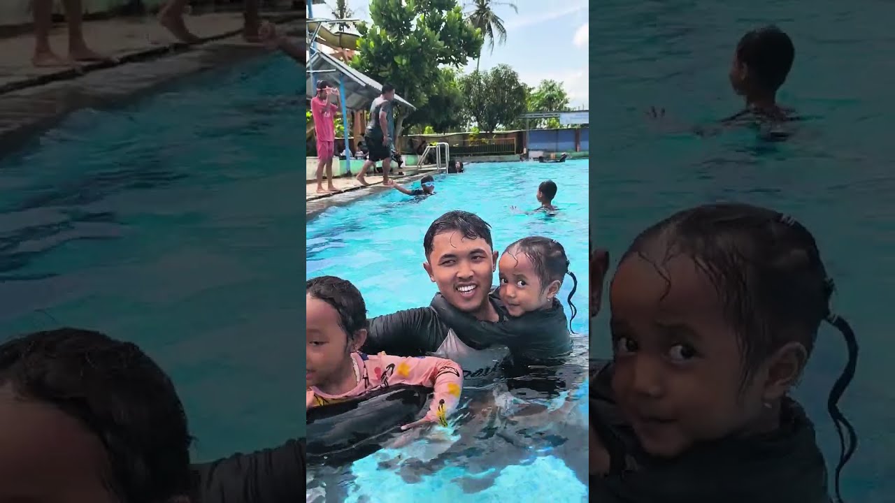 Kaka nara lagi berenang sama mba cinta dan mba nanay