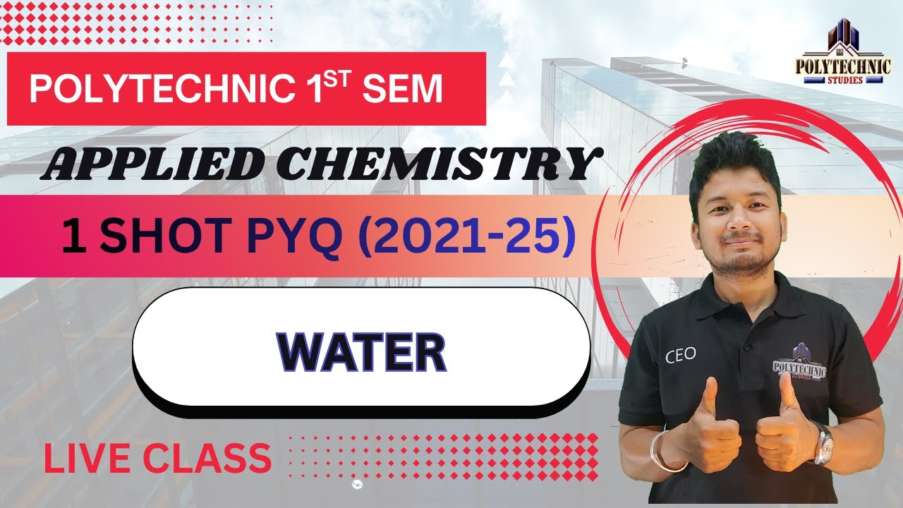 1 Shot PYQ | Chemistry | Water | 1st Semester | Polytechnic Studies | RK Sir