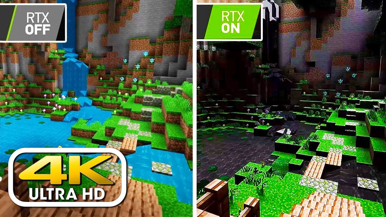 Minecraft 4K ULTRA MAX SETTINGS - RTX ON/OFF Gameplay