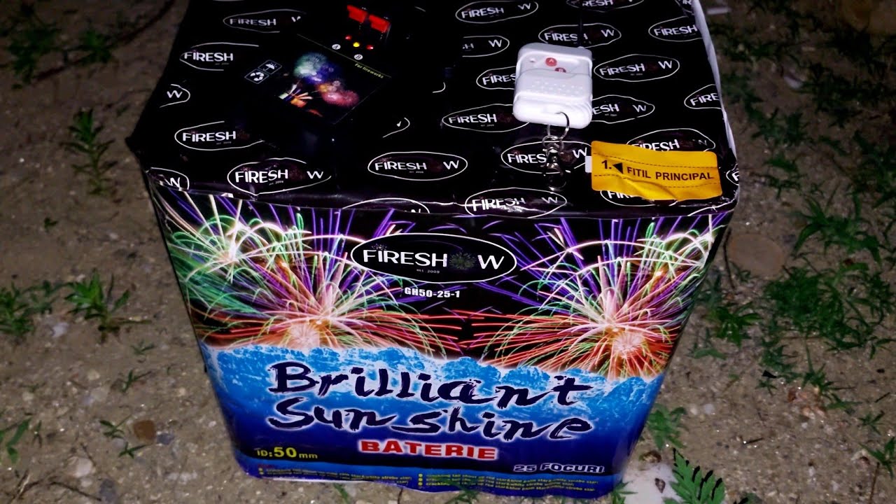 Test Baterie BRILLIANT SUNSHINE 25 foc 50mm Fireshow / GH50-25-1 / SUPER EFECTE 🤩 #fireworks 🎆🧨