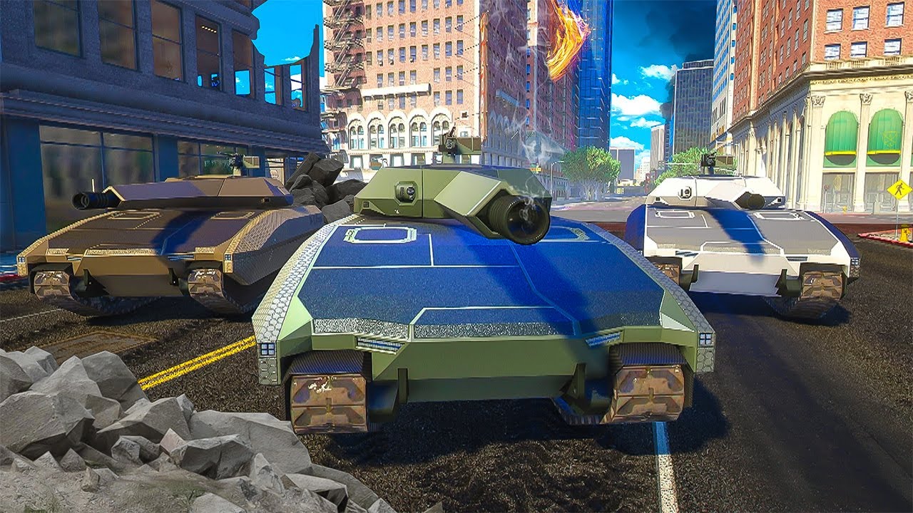 100 Tanks take Over City In GTA 5 RP