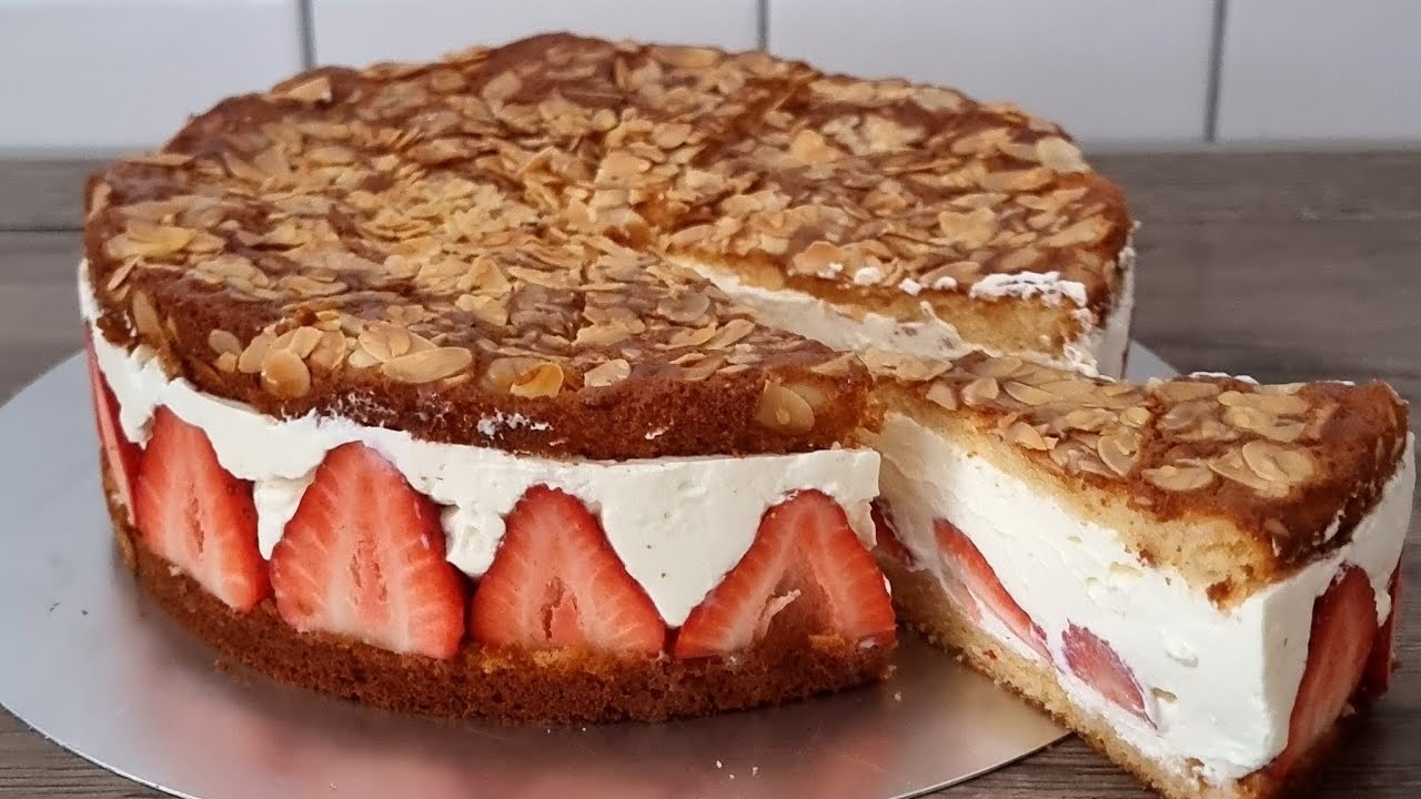 Erdbeer Bienenstich Rezept ~ Bienenstich mit Erdbeeren