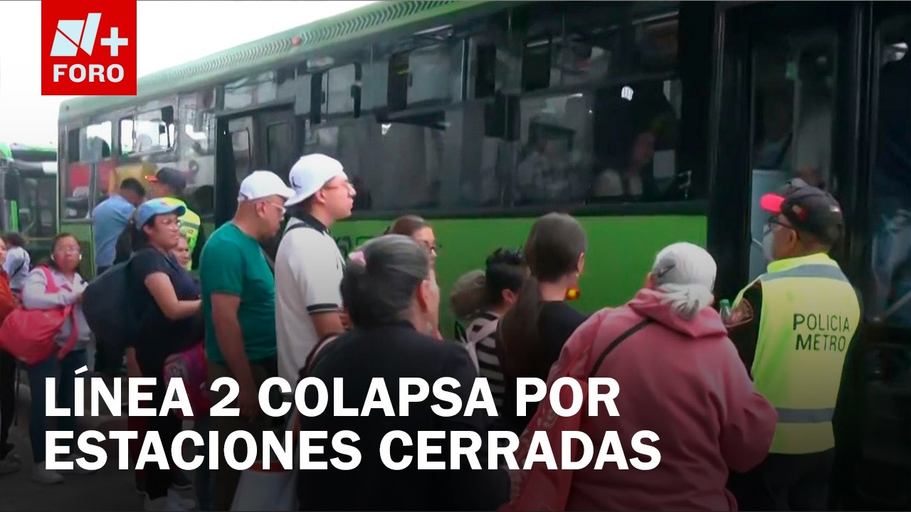Caos en la L&iacute;nea 2 del Metro por cierre de 3 estaciones: Viaducto, Chabacano y San Antonio Abad