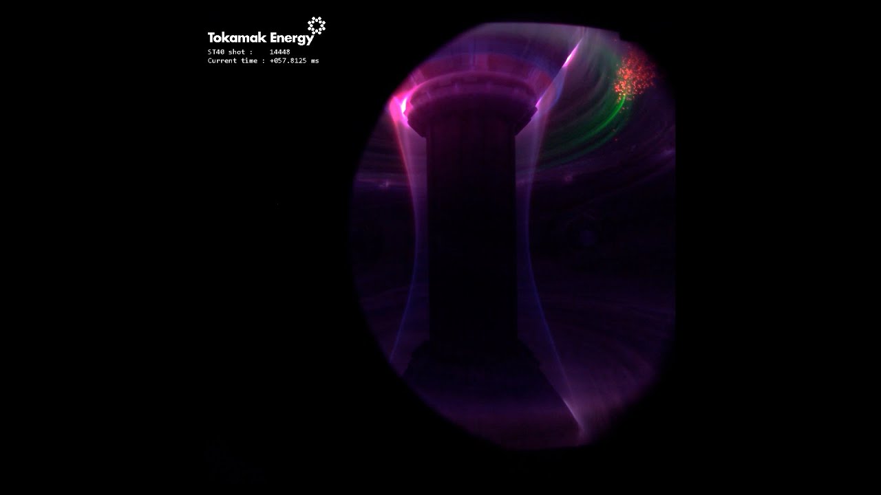 Colour ST40 plasma pulse with lithium filmed at 16,000 fps