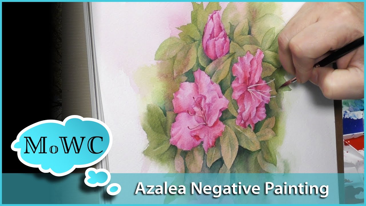 Spring Azaleas Watercolor Negative Painting + Sketchbook Tour