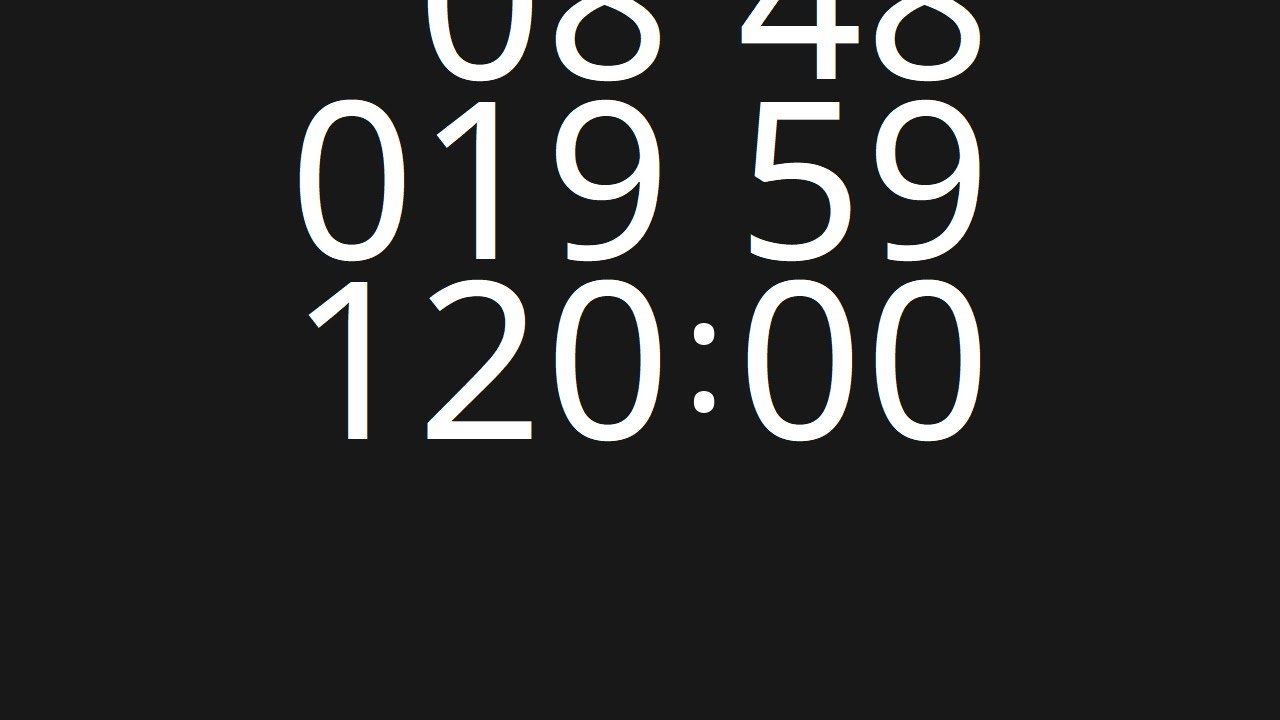 120 Minute Countdown Timer