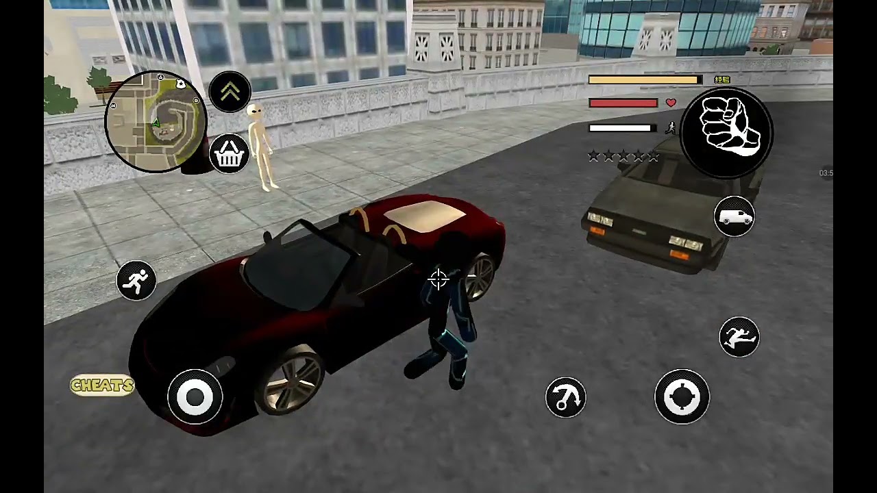 Jugando Neon Stickman Rope Hero pero manejo mal💥🚗