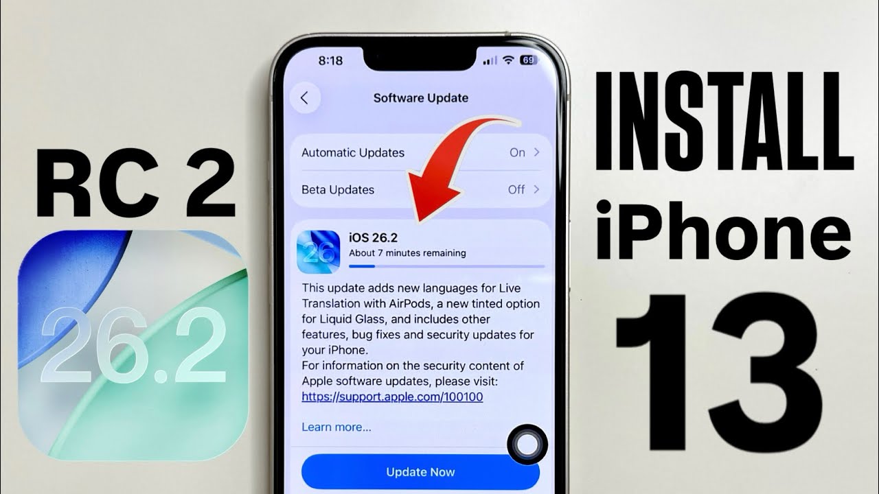 iPhone 13 New Update iOS 26.2 RC 2 - How to Download & Install iOS 26.2 RC 2 on iPhone 13 