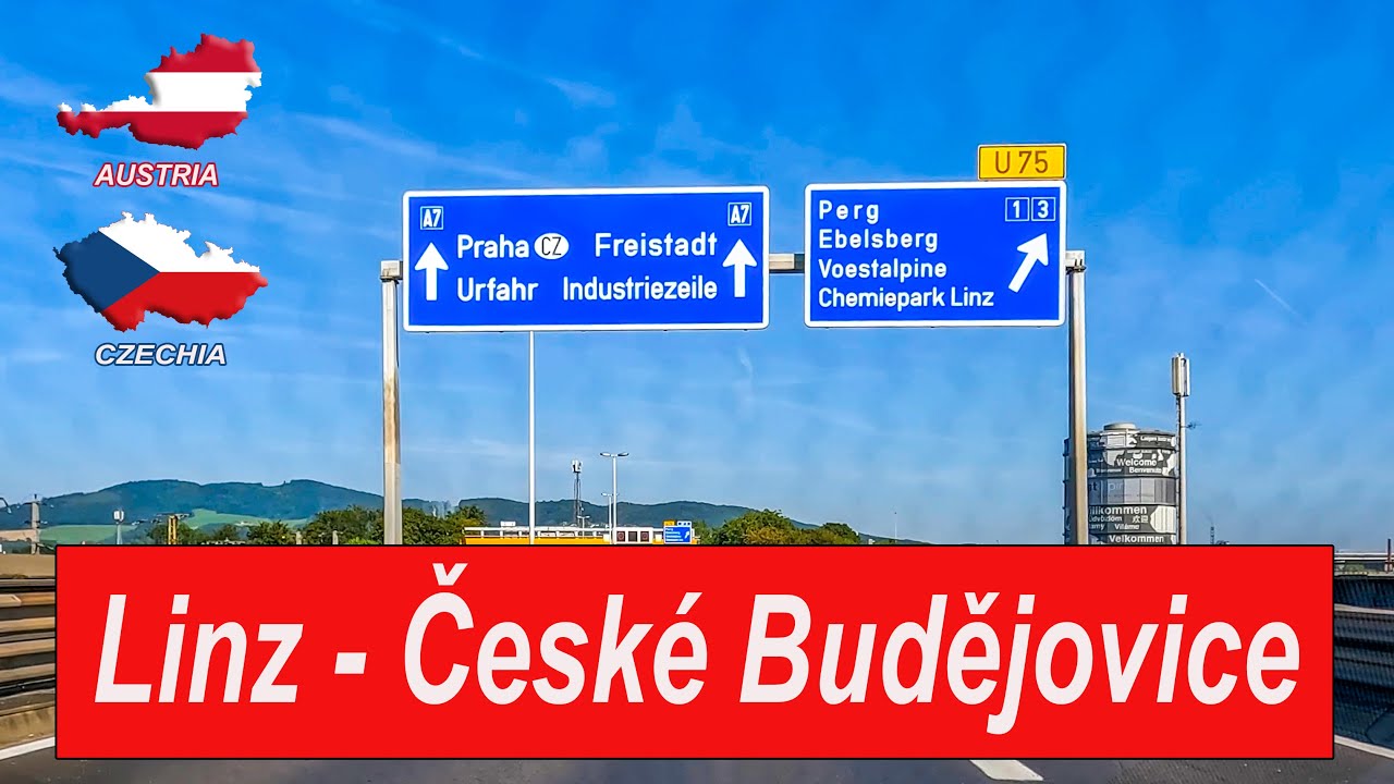 Driving from 🇦🇹 Linz (Austria) to 🇨🇿 České Budějovice (Czechia)