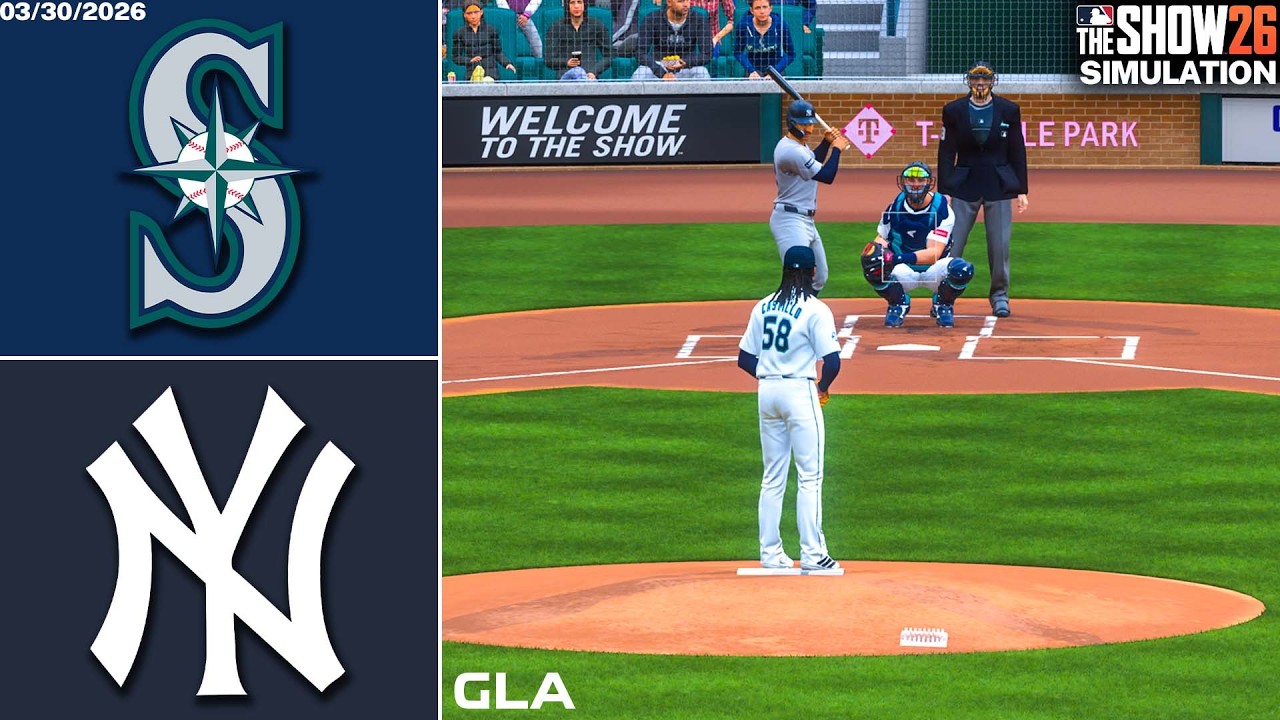 Yankees vs. Mariners Simulation | 3/30/26 | MLB The Show 26 PS5 Gameplay