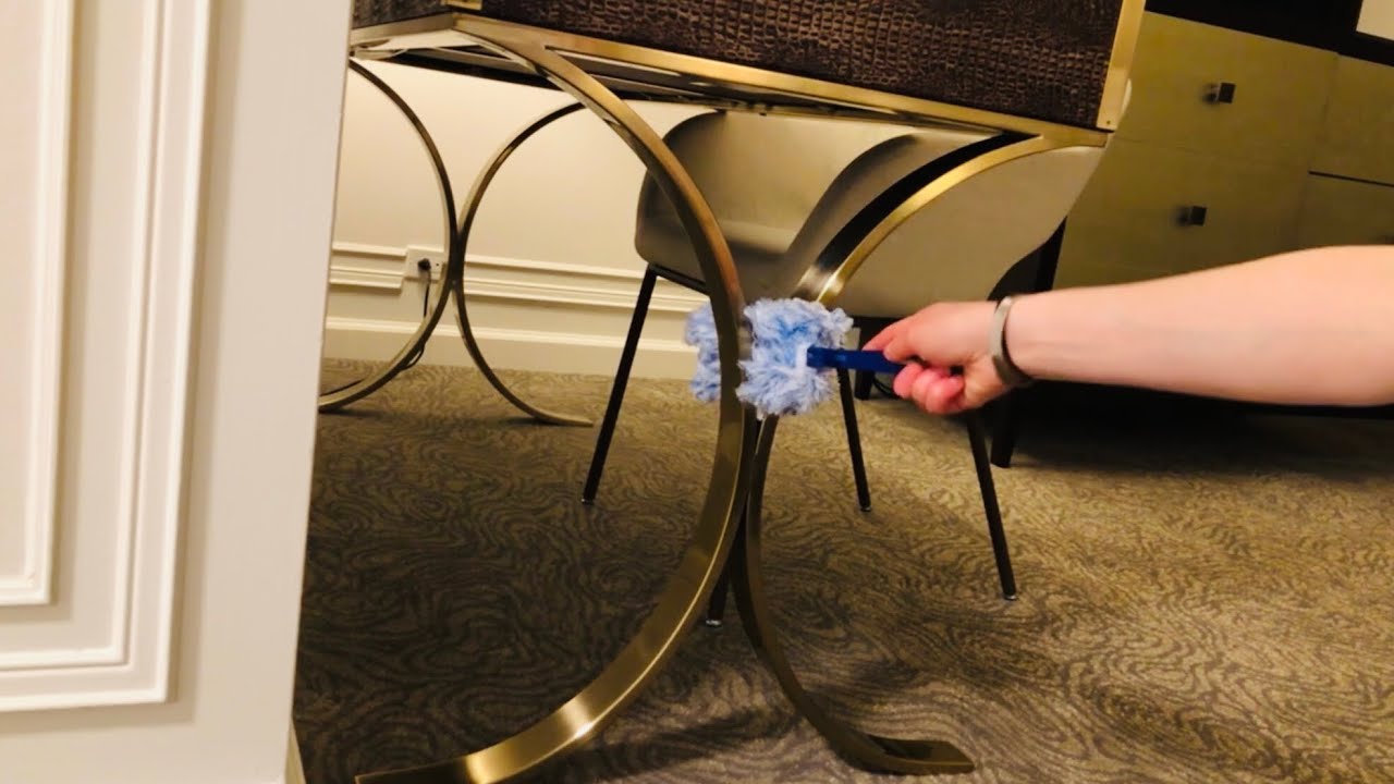 ASMR hotel room dusting of various surfaces (no talking) #asmr