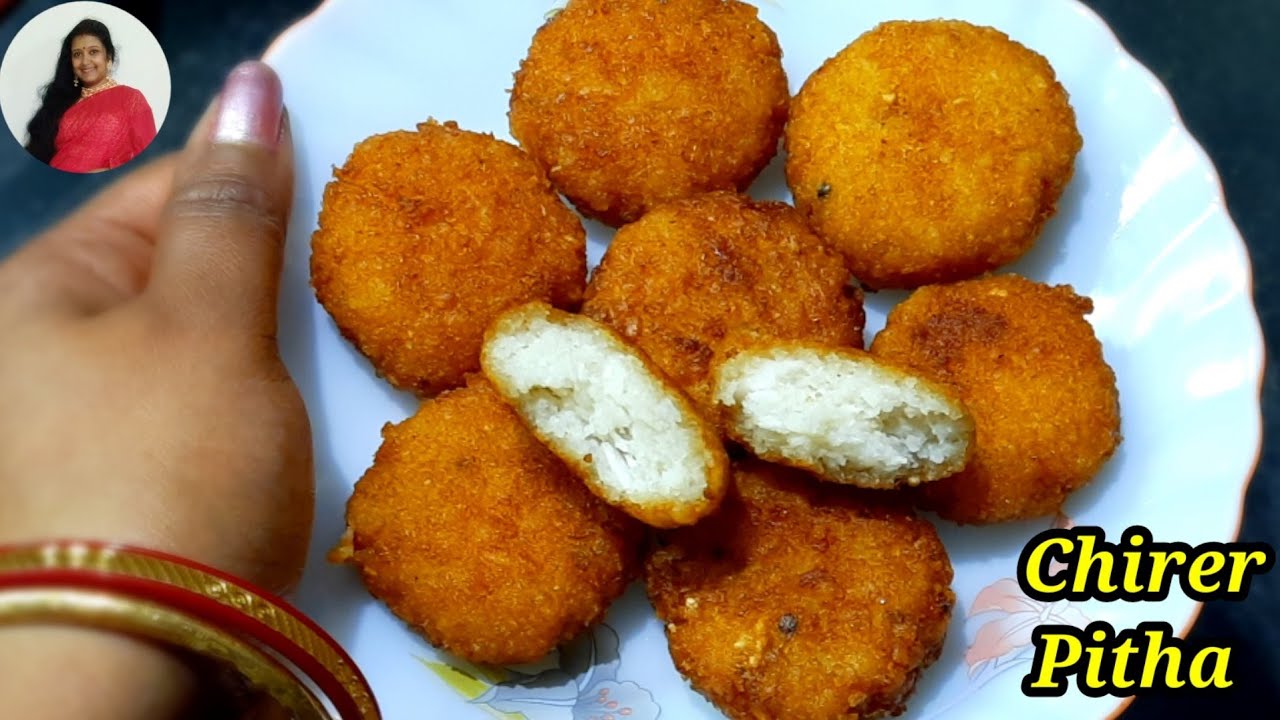 সহজ মুচমুচে চিঁড়ের ভাজা পিঠা রেসিপি/Chirer Pitha recipe/Bengali Pitha Recipe/Poha Recipe/Vaja Pithe