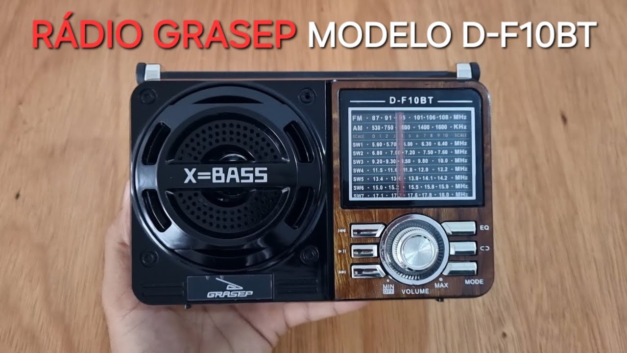Rádio Retrô Grasep X-Bass Modelo D-F10BT Com Bluetooth Unboxing Completo