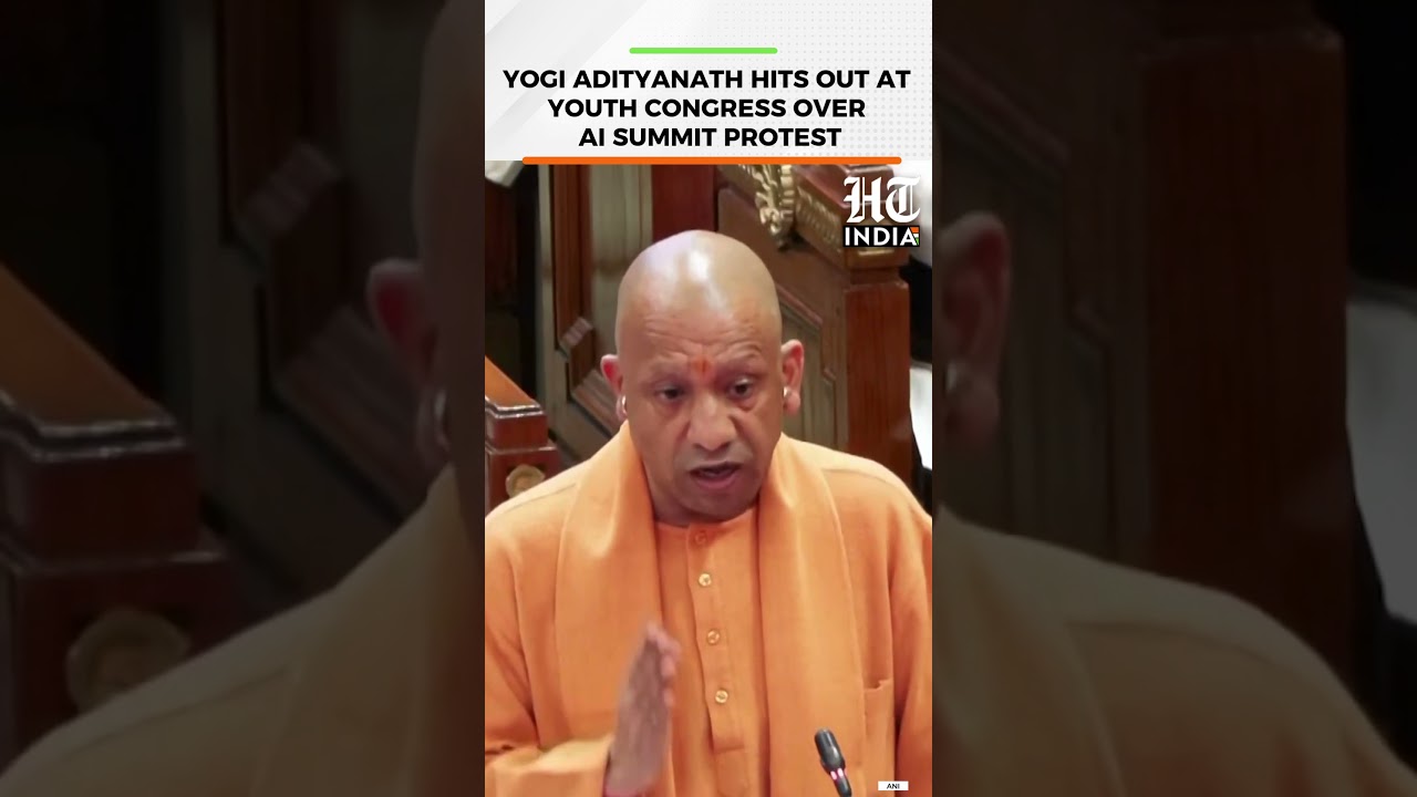 UP CM Yogi Adityanath Attacks Youth Congress Over AI Impact Summit Protest | HT India