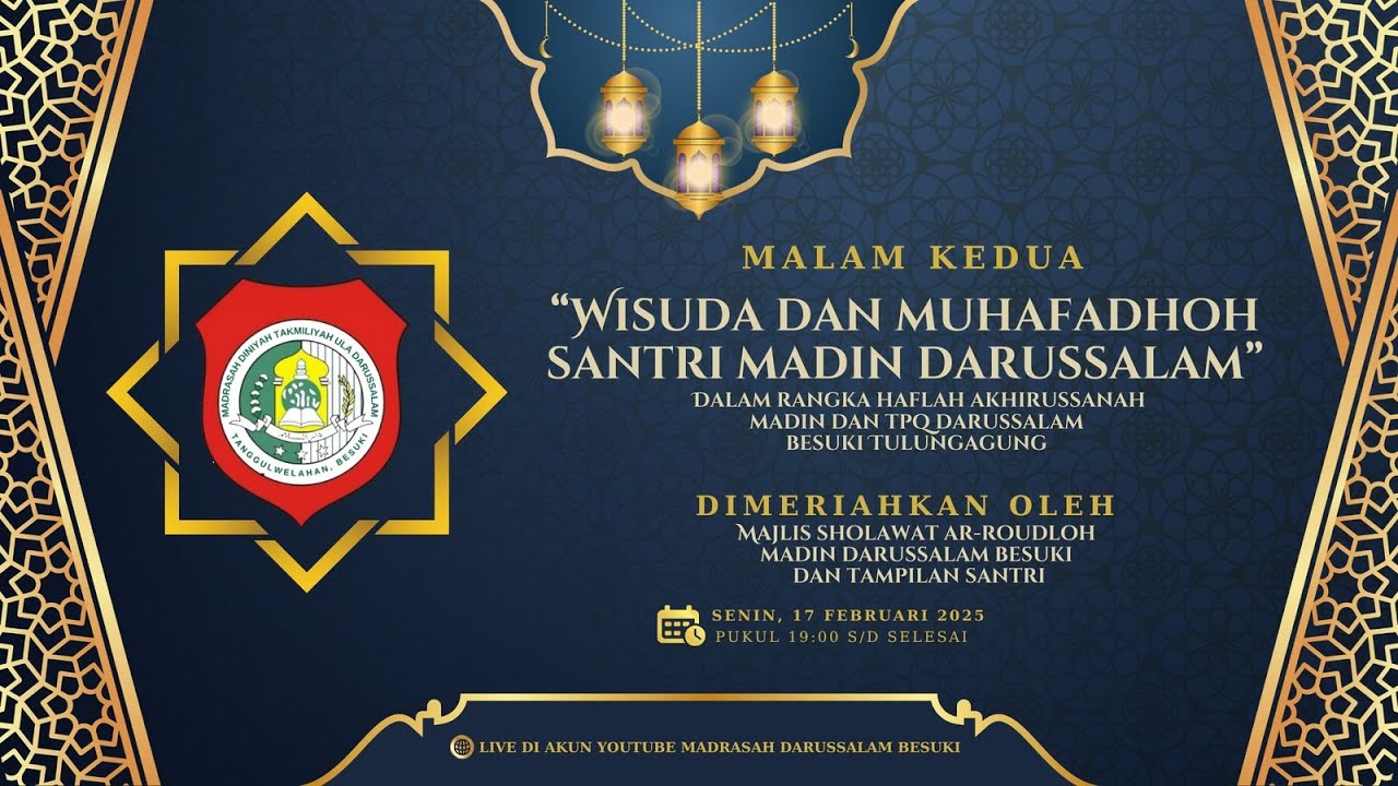 Malam kedua Haflah Akhirussanah Madin dan TPQ Darussalam II Wisuda dan Muhafadhoh Santri