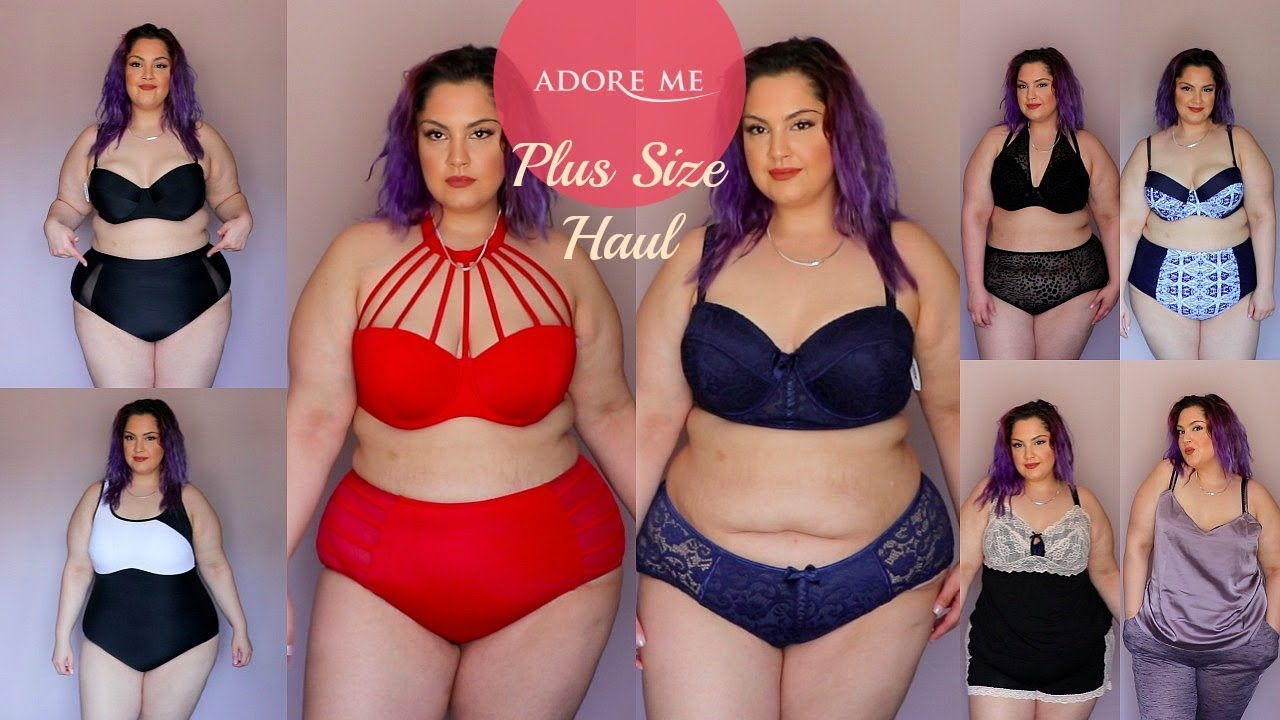 HUGE Adore Me Plus Size Haul | Swimwear+Intimates Try On