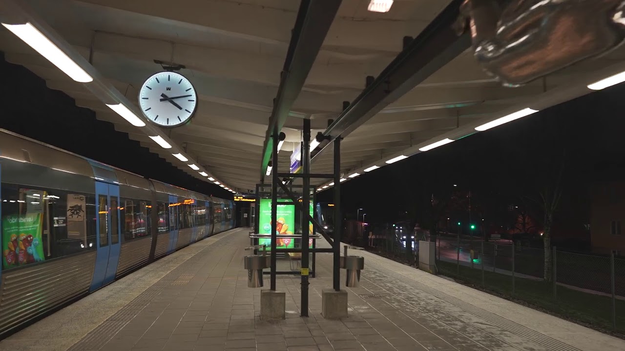Sweden, Stockholm, Subway ride from Stureby to Enskede gård