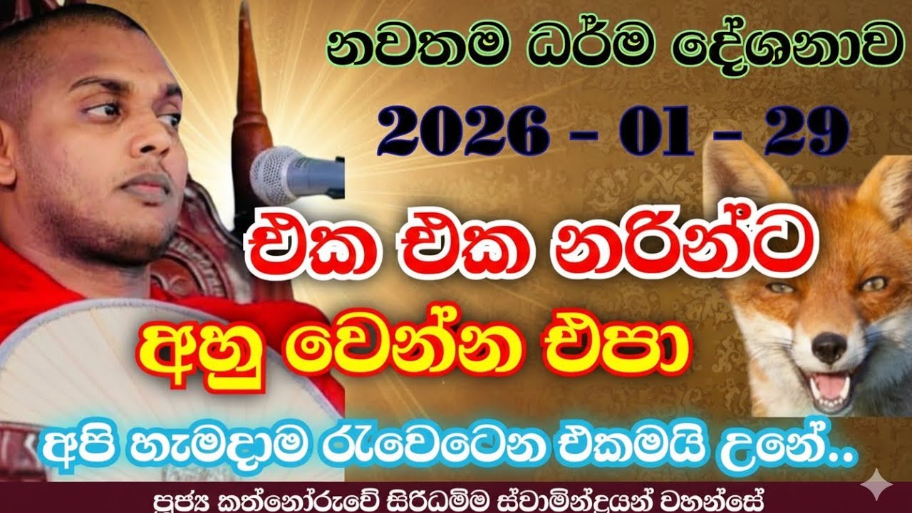 ජීවිතයම ගොඩ යනවා මේ බණ අහන්න  | කත්නෝරුවේ සිරිධම්ම හිමි | kathnooruwe siridamma himi | 2026 Bana | 