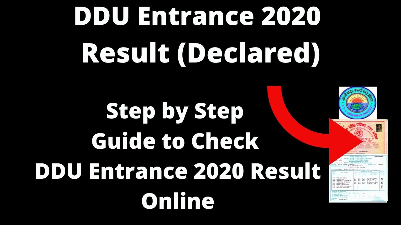 DDU Entrance 2020 Result (Declared) - How to check Deen Dayal Upadhyaya Entrance Result Online