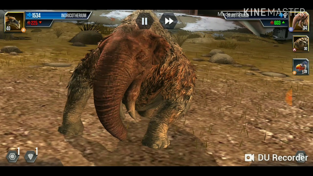 Jurassic World The Game: Indricotherium beats entire opponent team on his own! (HARD)