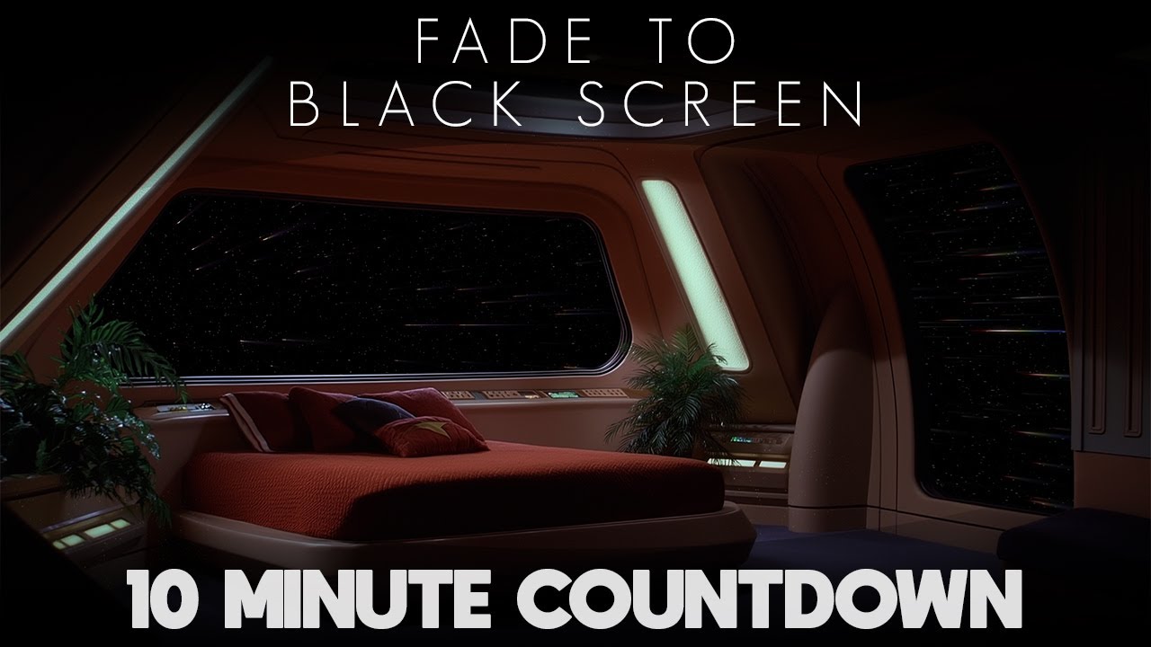 🖖 10-Hour Starship Crew Quarters Ambience • TNG Engine Hum (Fades to Black) 4K 🚀