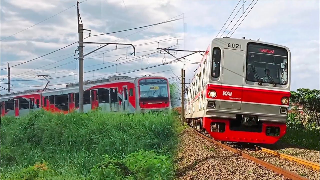 Krl menunggu sinyal masuk dan pergantian wesel rel ada krl inka CLI 225 - TM 6000 - JR 205 Dan CRRC