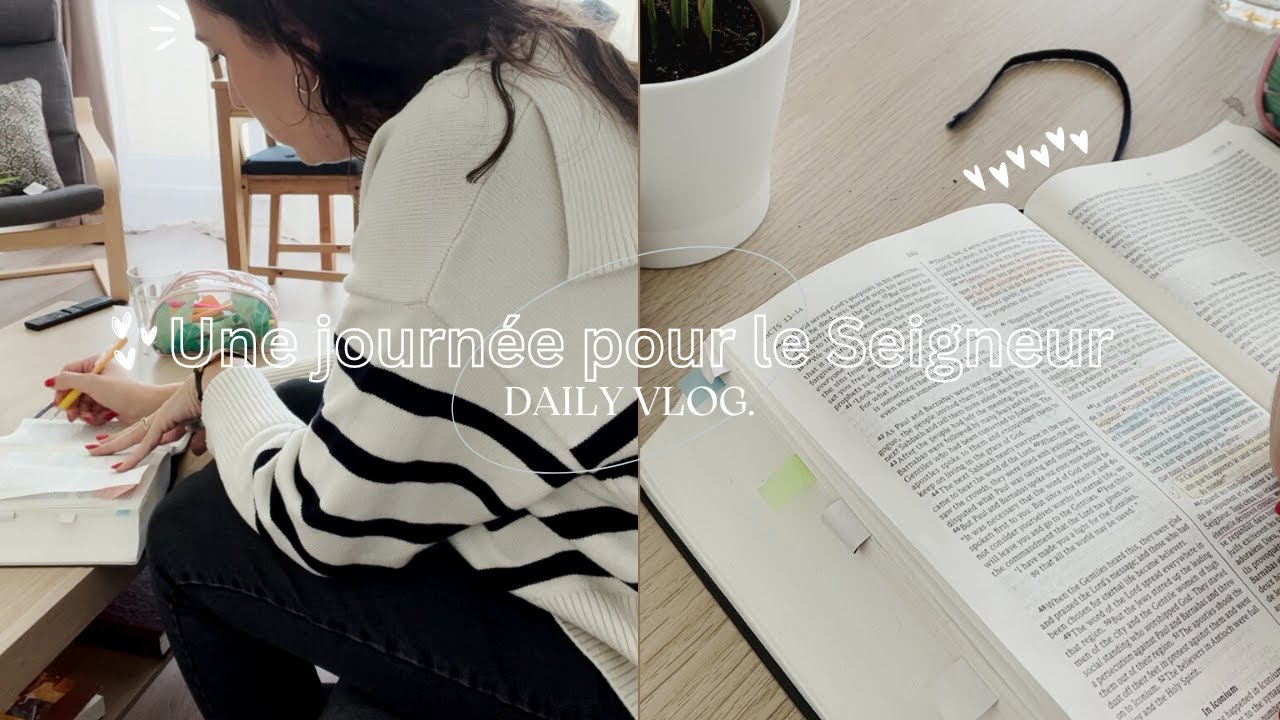 vlog chrétien🎥 une journée que pour Dieu : bible, église mlk, relation avec Jésus🤍| Jeanne H.