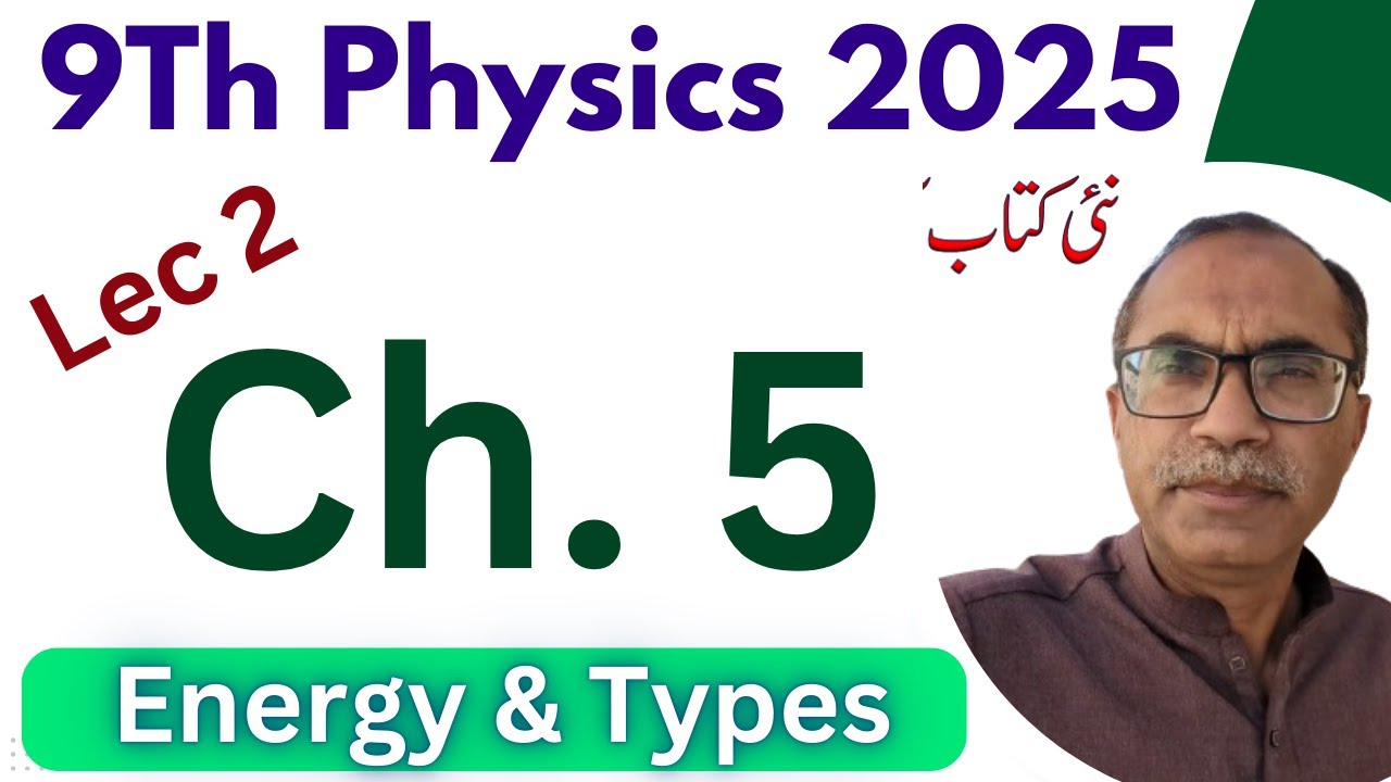 9Th Class Physics New Book Chapter 5 || Lecture 2, Work, Energy And Power ||
