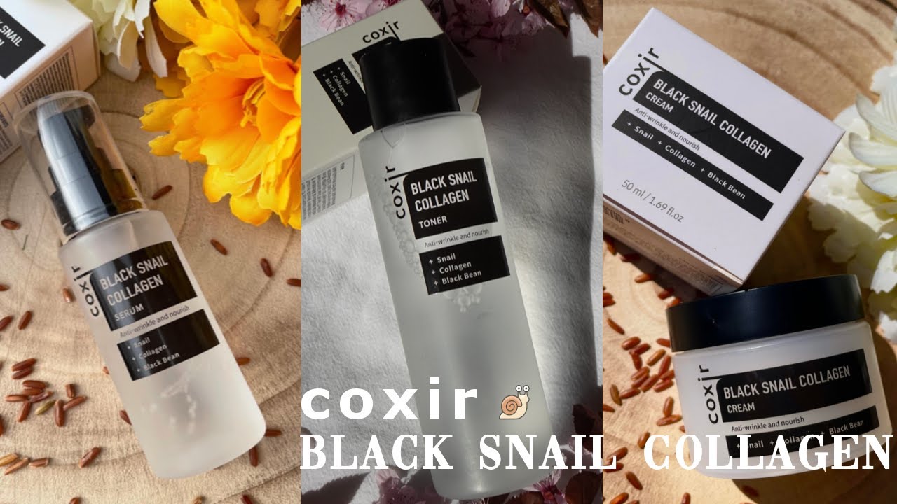 ❄️ WINTER SKINCARE ROUTINE: COXIR BLACK SNAIL COLLAGEN TONER- CREAM- SERUM 🐌