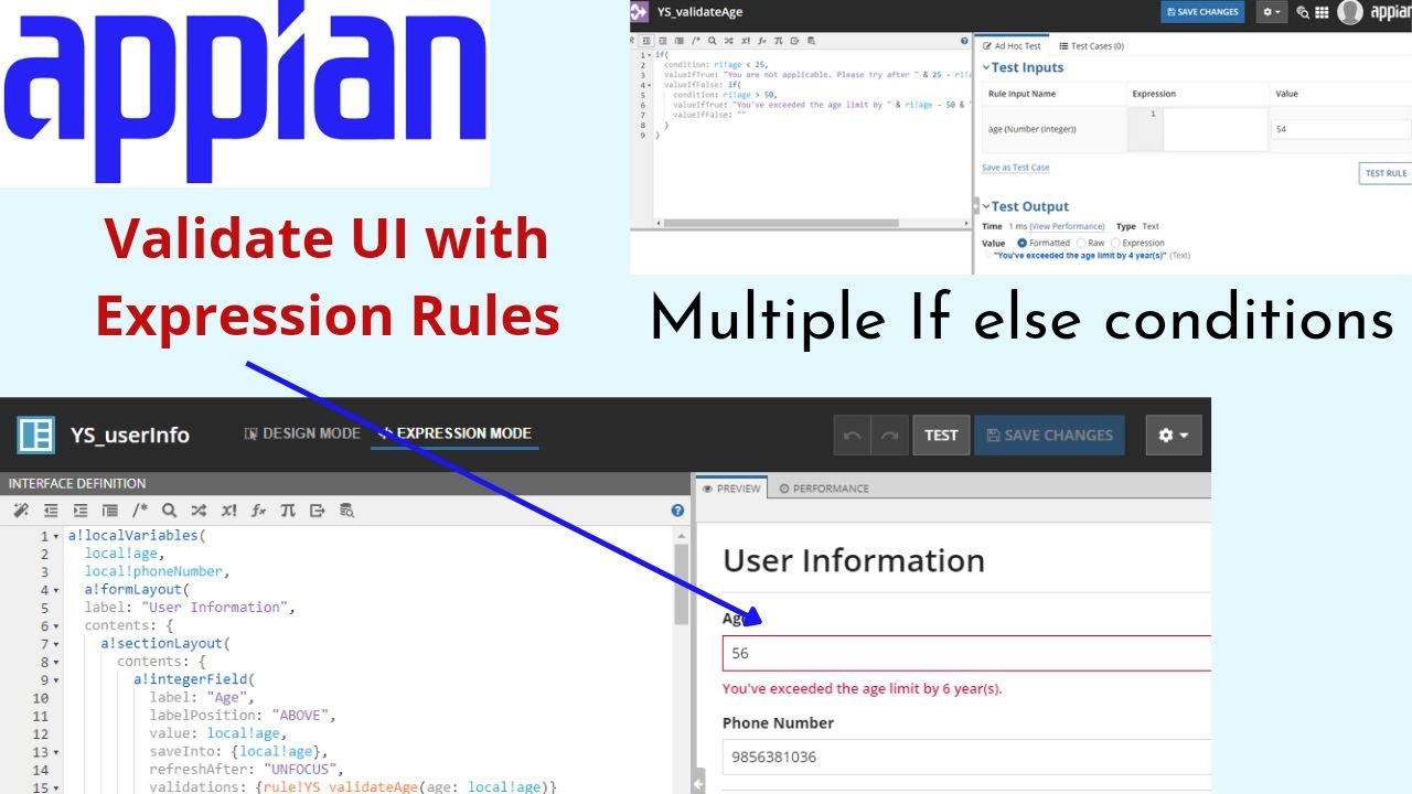 Validate Interface with Expression Rules | Appian Tutorial