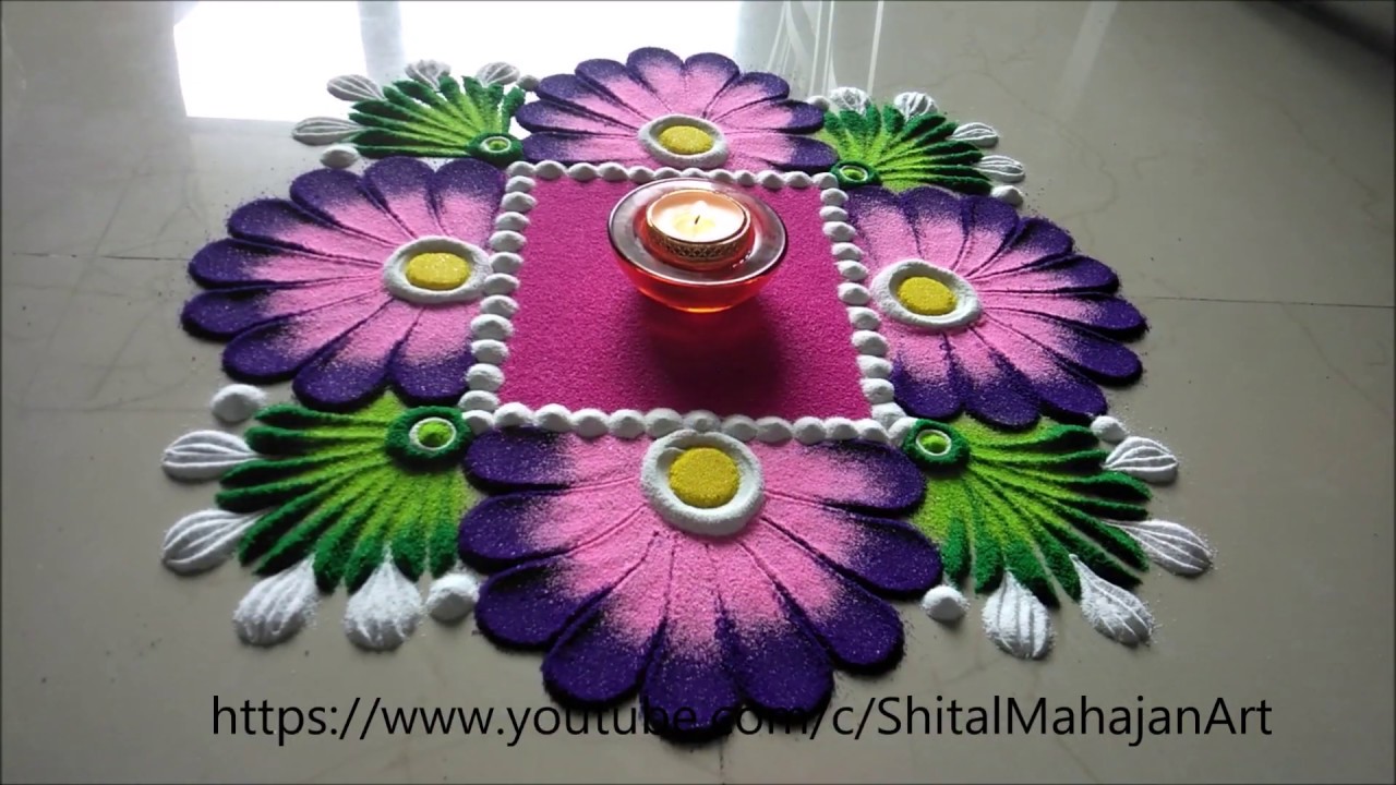 Very Easy and Simple Festival Rangoli Designs| Navratri,Diwali Special Rangoli by Shital Mahajan