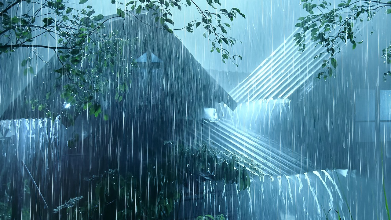 No. 1 Relaxing Rain Sounds for Instant Sleep | Torrential Rain & Rumbling Thunder in Foggy Forest