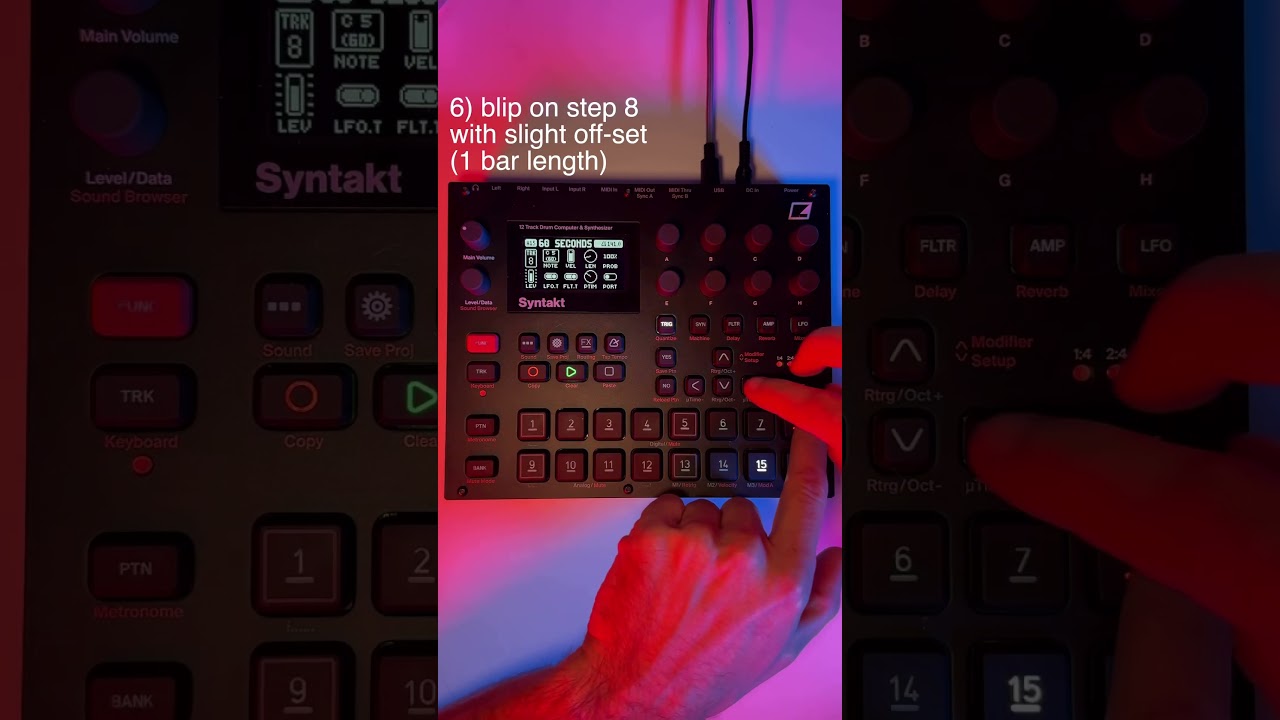 Techno tutorial in one minute with Syntakt #elektronsyntakt #technotutorial #techno #syntakt