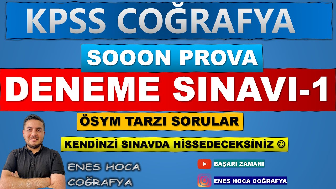 Sooon Prova - Kpss Coğrafya Deneme Sınavı - 1 / ENES HOCA
