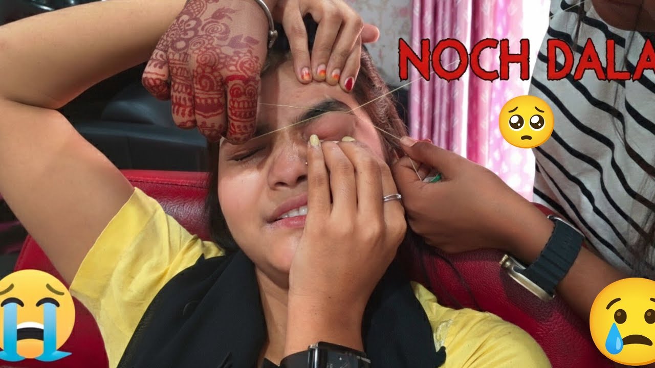 Eyebrows, Forhad, Upper lip 🧵 Threading Real Pain😭 Reaction | After One Month Growth 😫